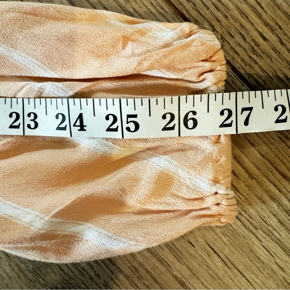 FREE PEOPLE Blouse Womens Small Pink & White Stripe Samifran Balloon Sleeve Top - Picture 11 of 11